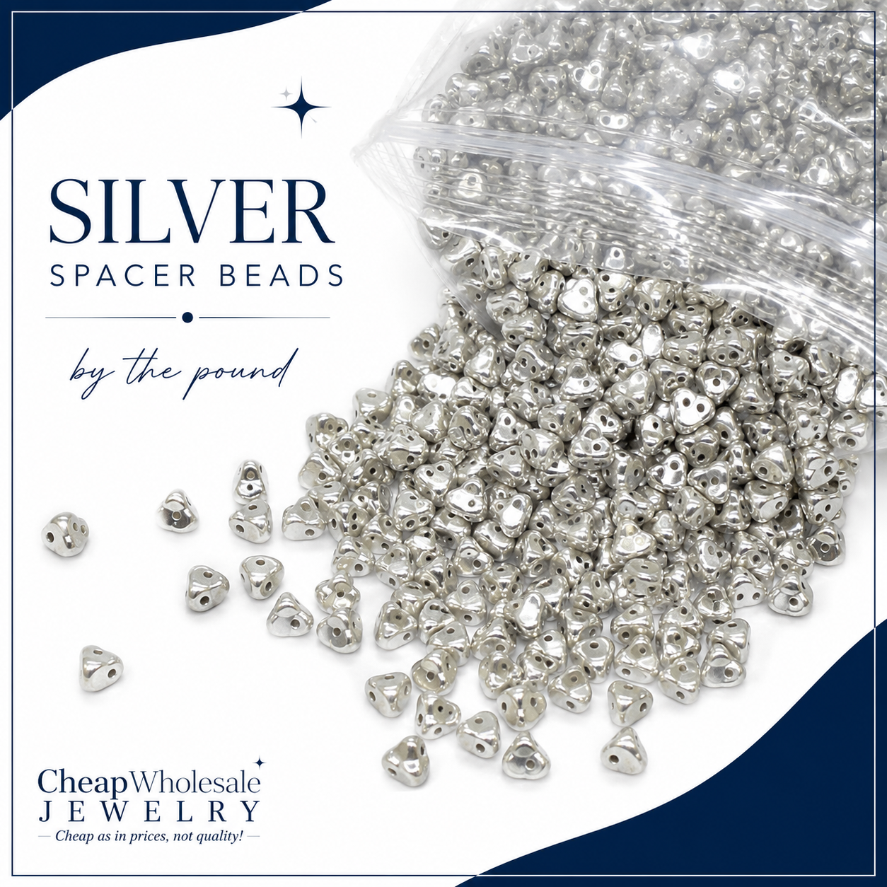 Wholesale Spacer Beads by the Pound - Silver