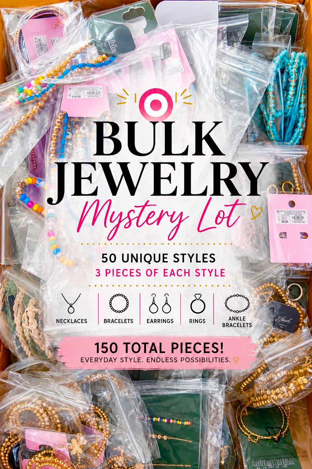 150 Piece Dept Store Jewelry Sample Lot