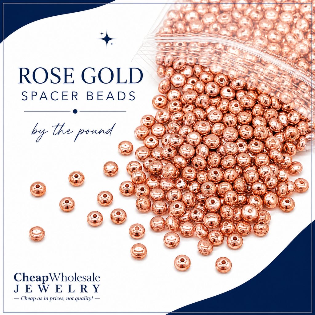 Wholesale Spacer Beads by the Pound - Rose Gold