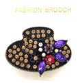 Wholesale Crystallized Hat Brooch with Purple Accents