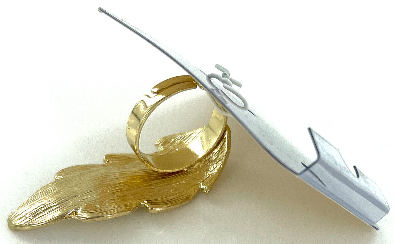 Wholesale Crystal Stripe Golden Wing Rings by the Dozen