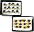 Wholesale Faceted Black Fashion Rings by the Dozen - 2 Colors to Choose From