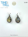 Wholesale Retail Ready Earrings by the Dozen - Time & Tru - Marbleized Tear Drop