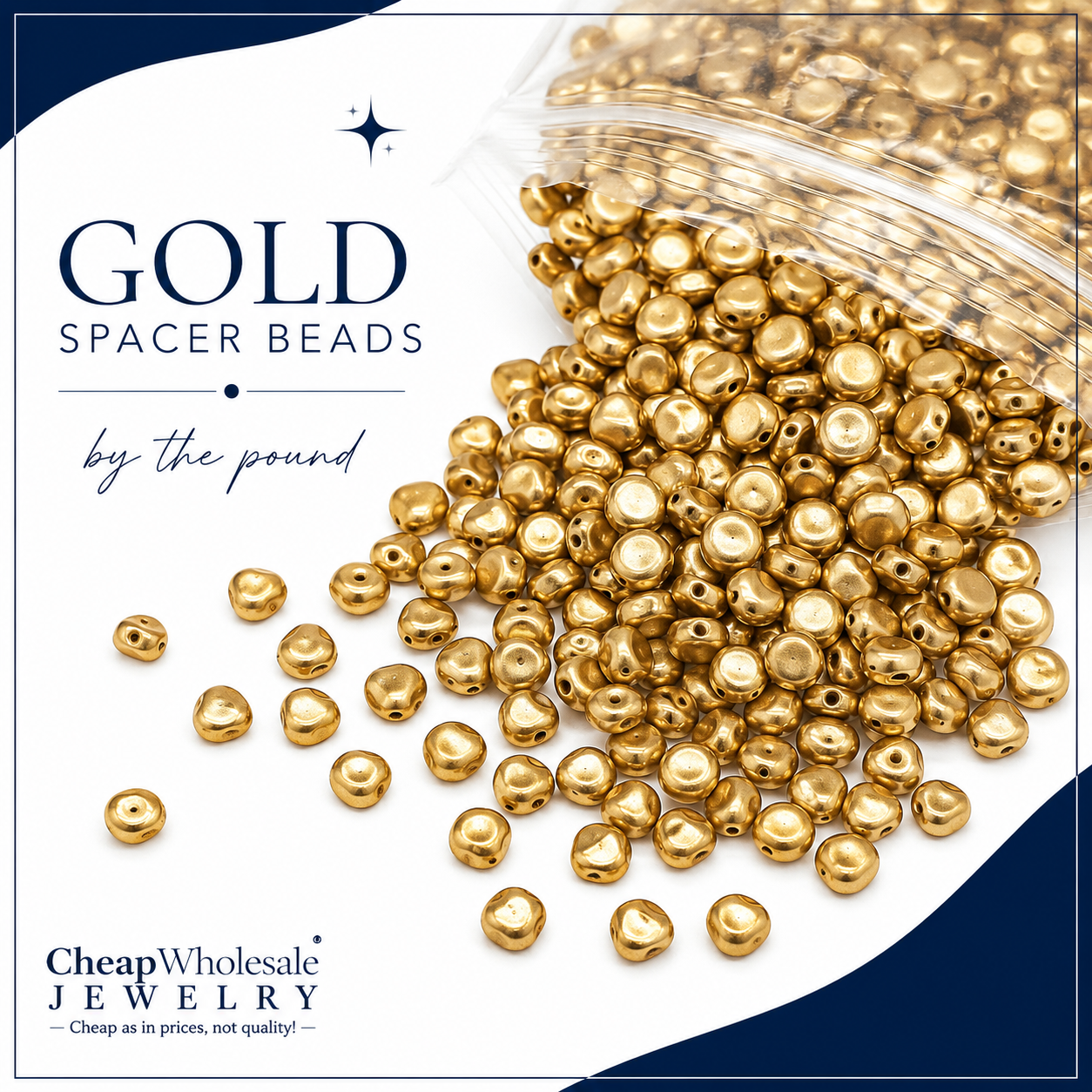 Wholesale Spacer Beads by the Pound - Gold