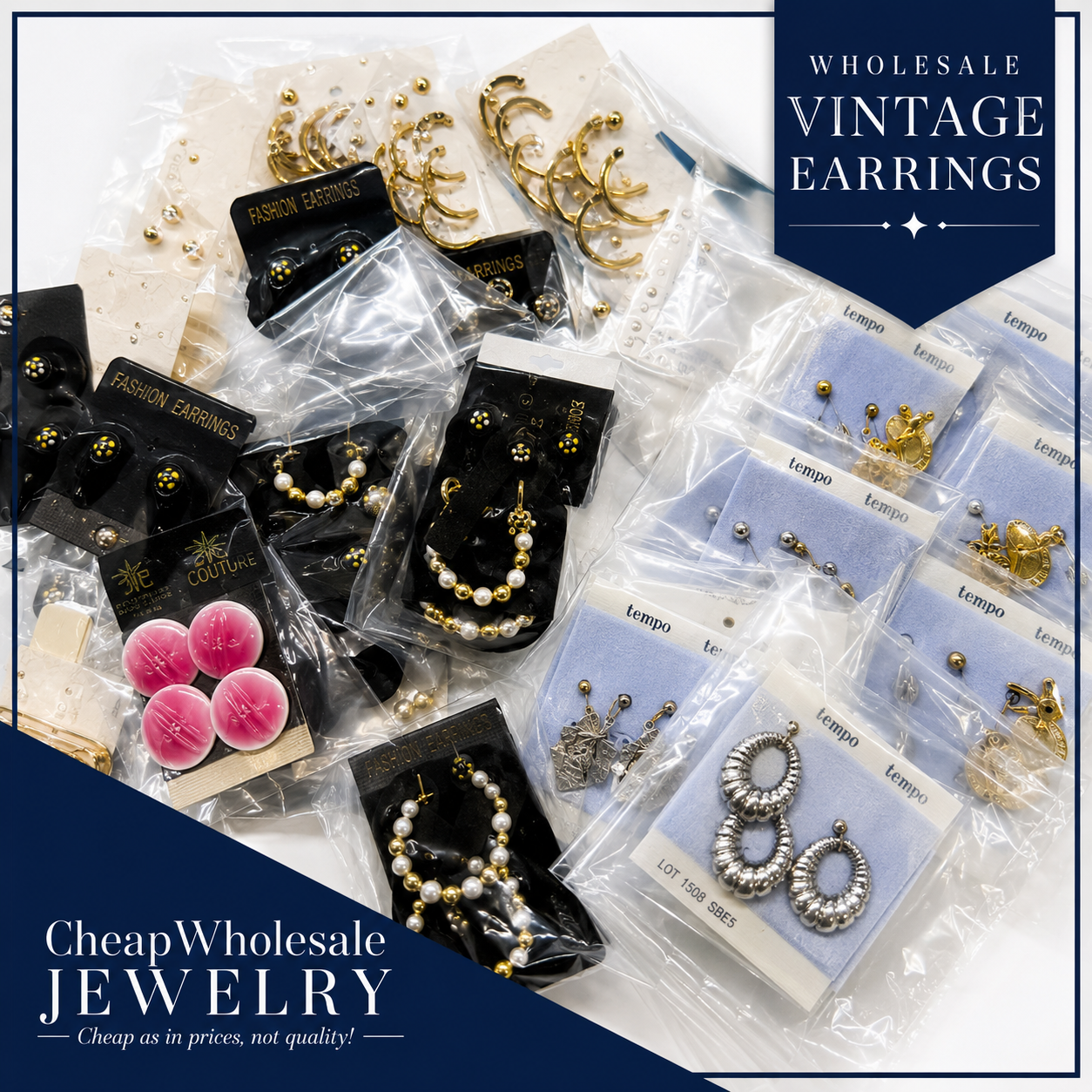 100 Pairs Wholesale Vintage Earrings