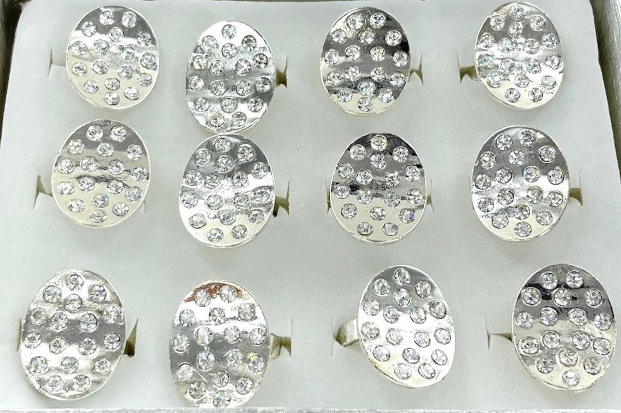 Wholesale Adjustable Rings by the Dozen - Bent Silver