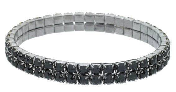 Austrian Crystal Stretch Bracelet : 2 Row