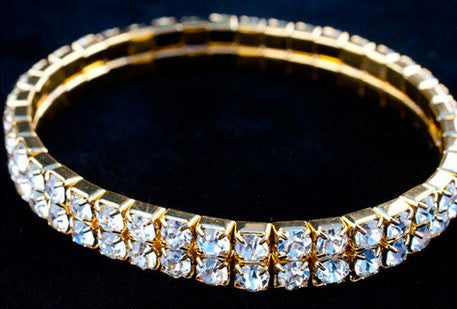 Austrian Crystal Stretch Bracelet : 2 Row