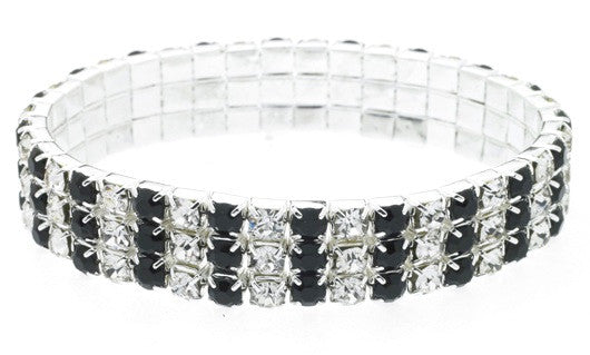 Austrian Crystal Stretch Bracelet : 3 Row