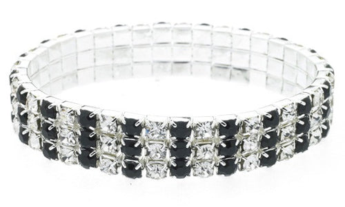 Austrian Crystal Stretch Bracelet : 3 Row