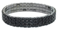 Austrian Crystal Stretch Bracelet : 3 Row