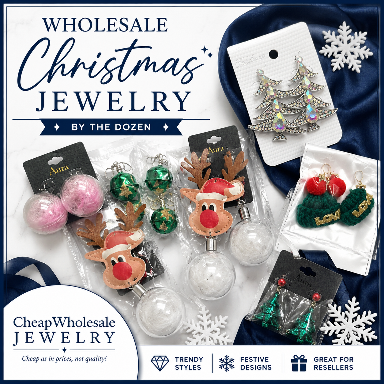 Wholesale Christmas and Winter Theme Jewelry by the Dozen