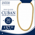 50 Pack - Wholesale Plated Chains - Cuban