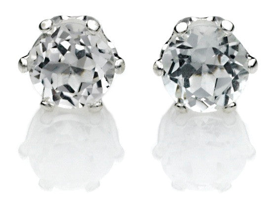 Genuine White Topaz Earrings