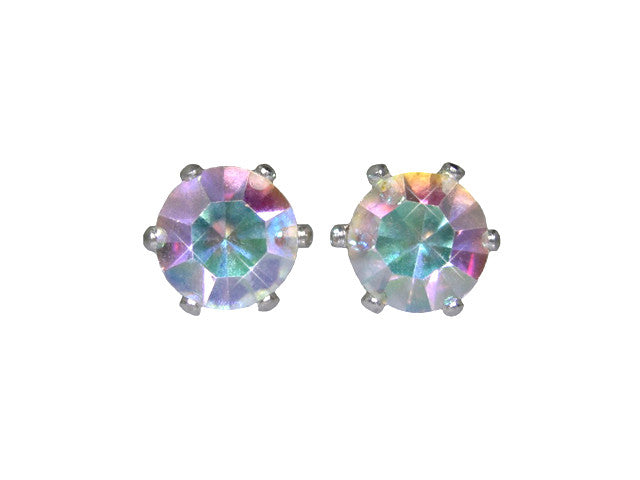 Bianca Stone Stud Earrings : Made with Swarovski Crystal : Crystal AB