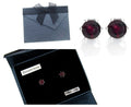 Genuine Garnet Earrings in Sterling Silver