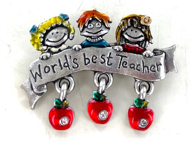 Wholesale Worlds Best Teacher Pins by the Dozen