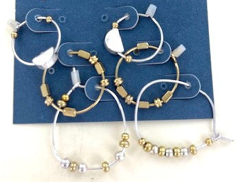 50 Pack Wholesale Name Brand Earrings - 3 Hoops