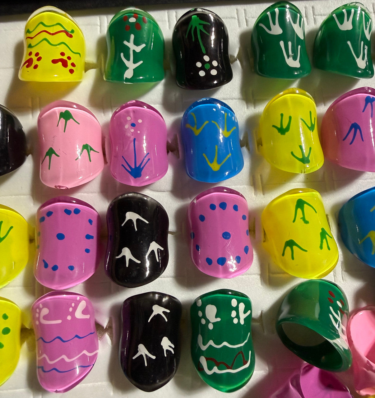 50 Pack Wholesale Unique Acrylic Fashion Rings - Colorful