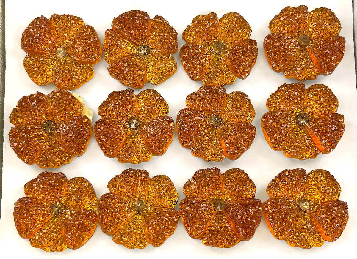 Wholesale Large Sparkle Flower Rings - 3 Colors Available