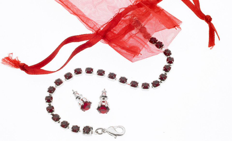 Swarovski Crystal July Birthstone Bracelet & Earring Set