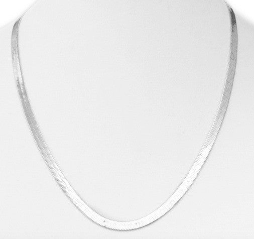 Wholesale Herringbone Chain : 24 Inch : Rhodium Plated