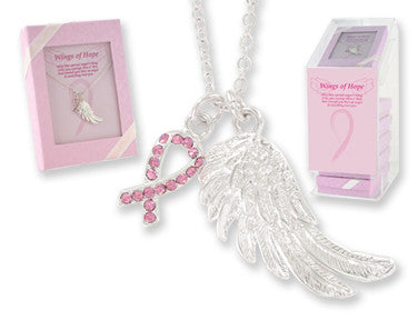 Wings of Hope Breast Cancer Necklace