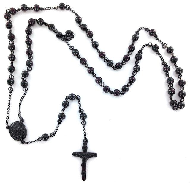 Stainless Steel Rosary Beads : Black