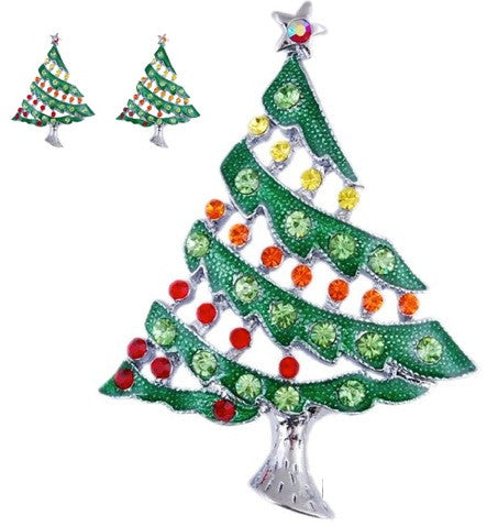 Crystal Christmas Tree Pin
