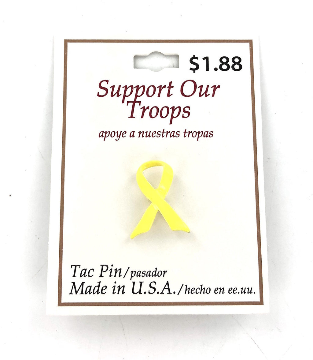Wholesale Yellow Ribbon Tac Pins - 100 Pieces