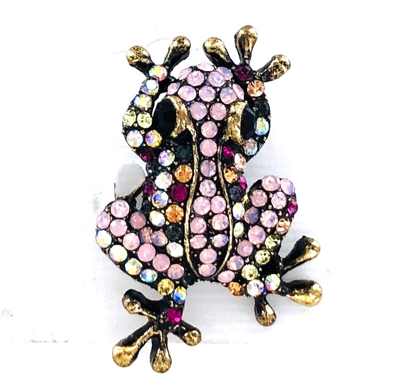 Wholesale Crystal Frog Brooch