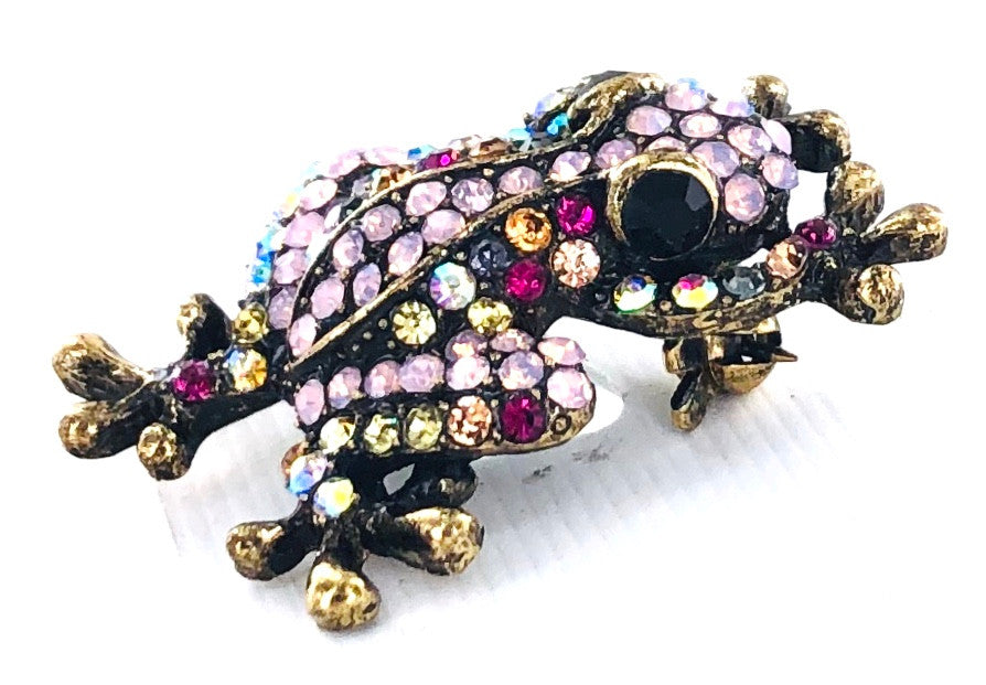 Wholesale Crystal Frog Brooch