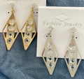 Wholesale CZ Solitaire Dangle Earrings by the Dozen - 2 Colors to Choose From