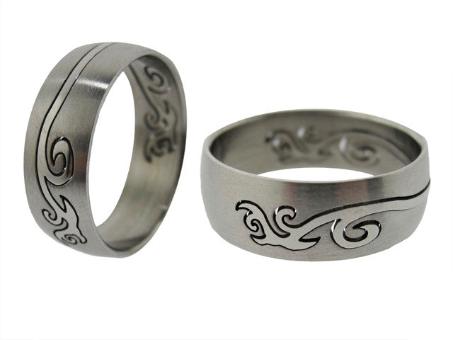 Laser Cut Wave Stainless Steel Ring