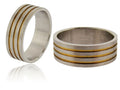 Wholesale Stainless Steel Ring : Gold Stripe