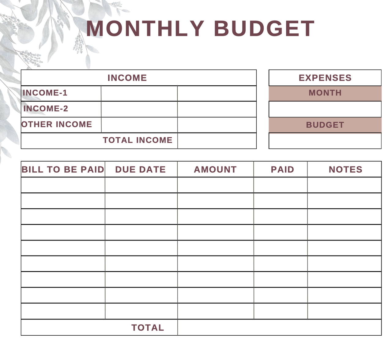 Head of Household Planner and Organizer