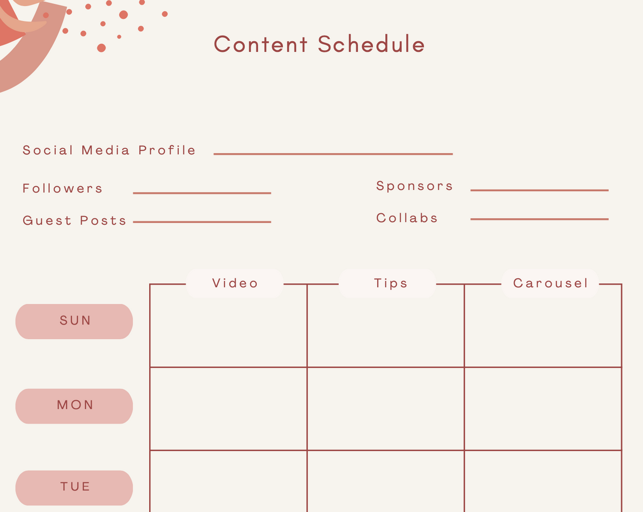 Social Media Content Planner and Organizer