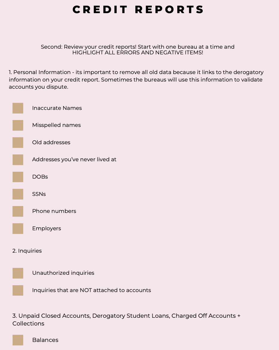 Credit Repair Planner For Raising Credit Scores
