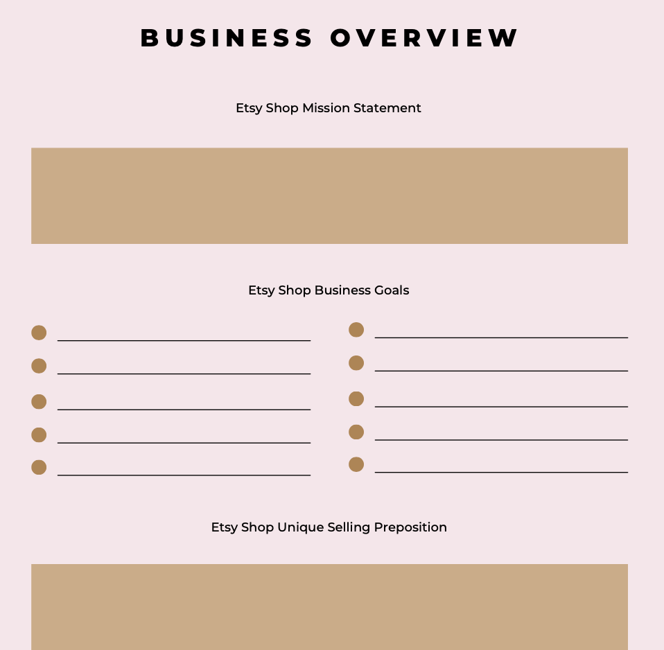 Etsy Online Business Store Planner
