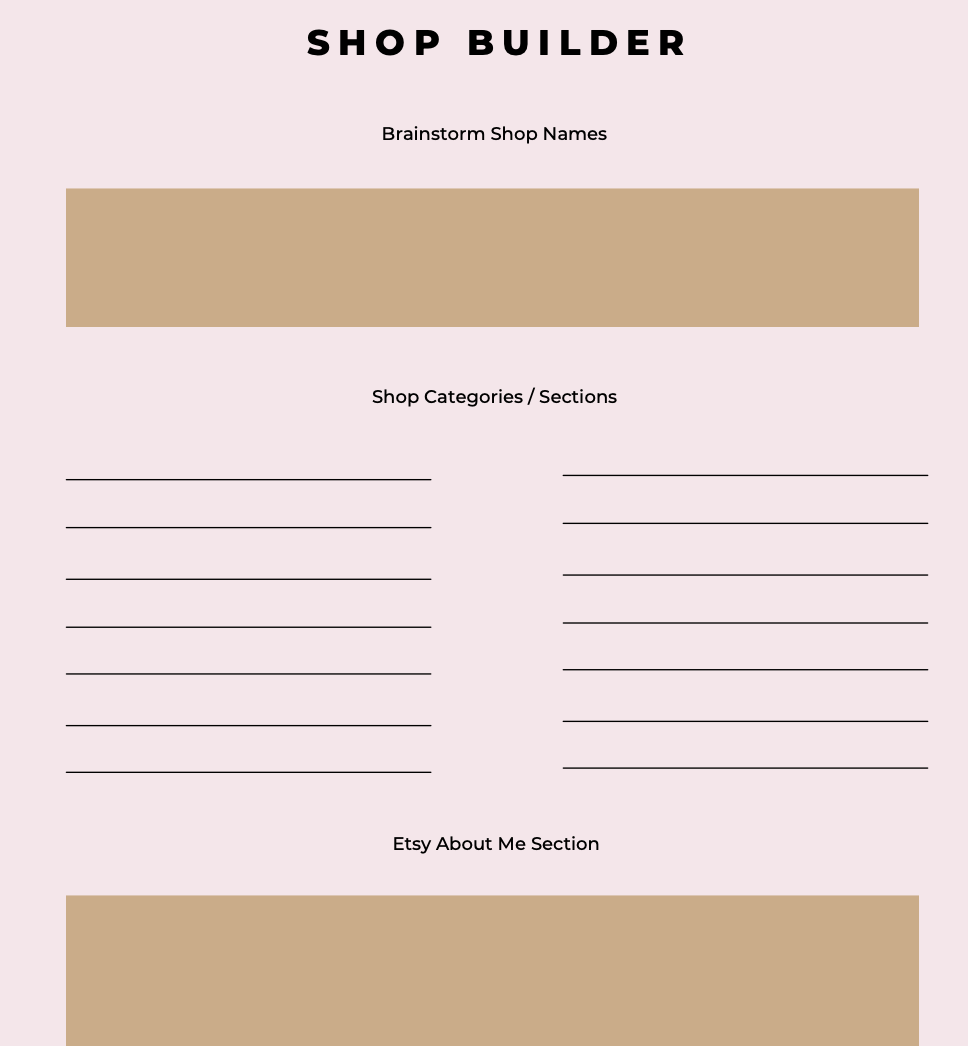 Etsy Online Business Store Planner