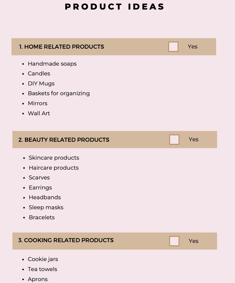 Business Planner For Handmade Products