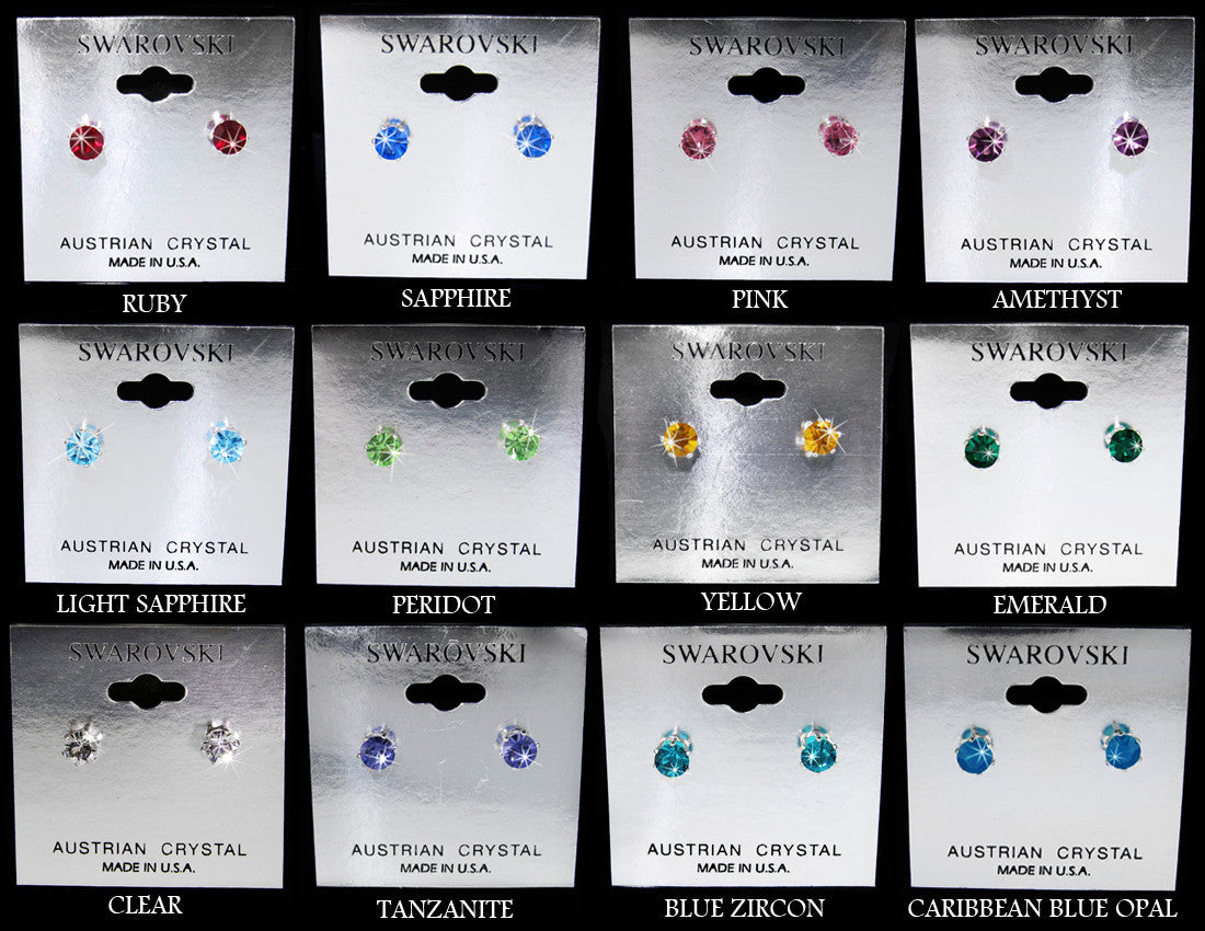 Bianca Stone Stud Earrings : Made with Swarovski Crystal : Peridot