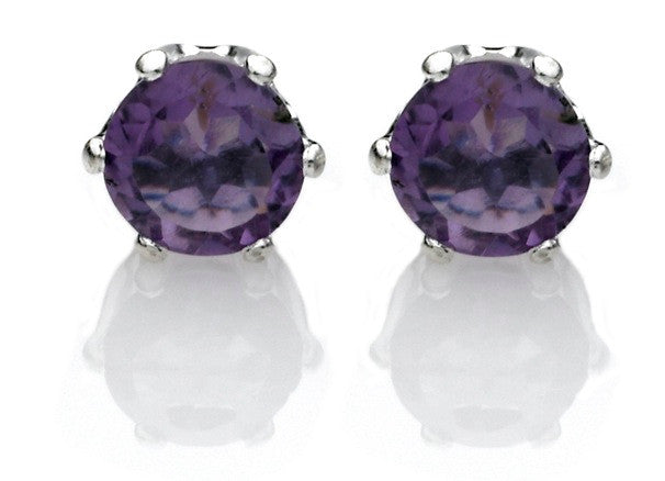 Genuine Amethyst Earrings in Sterling Silver