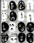 50 Pack Wholesale Unique Acrylic Fashion Rings - Black & White