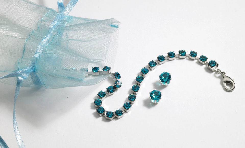 Swarovski Crystal December Birthstone Bracelet & Earring Set