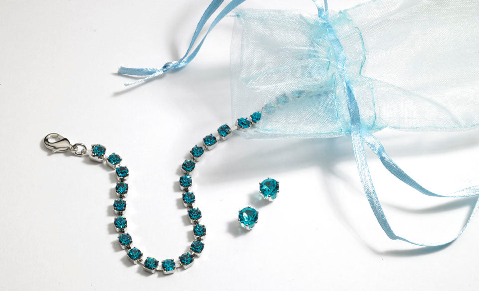 Swarovski Crystal December Birthstone Bracelet & Earring Set