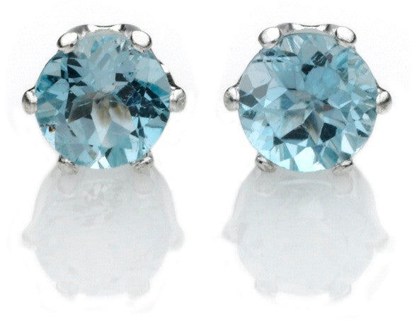Genuine Blue Topaz Earrings in Sterling Silver
