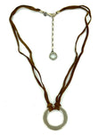 Wholesale Necklaces by the Dozen - Circle of Life on Brown Suede Cord