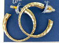 50 Pack Wholesale Earrings - Hammered Hoop Gold
