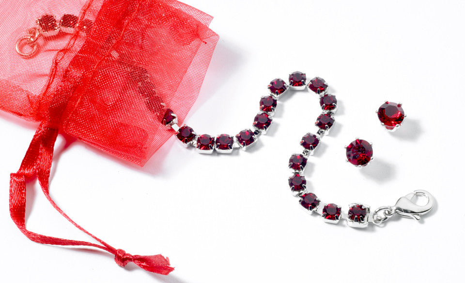 Swarovski Crystal July Birthstone Bracelet & Earring Set